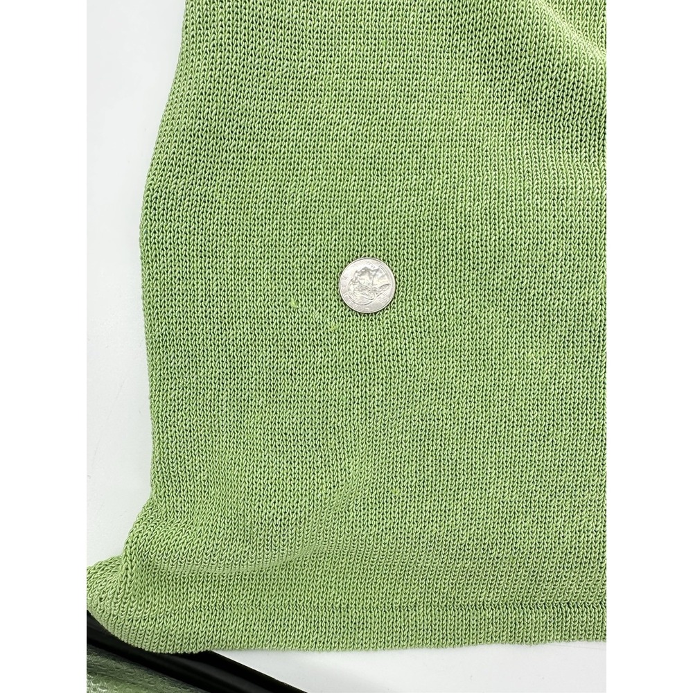 J McLaughlin Lime Green Knit Sweater XL V Neck Coastal Grandmacore Preppy Resort - Picture 7 of 14